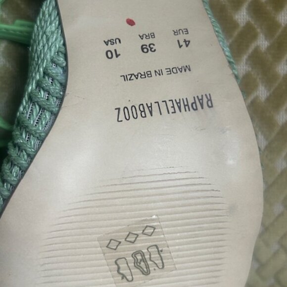 Anthropologie x Rafealla Booz Woven Apple Green Jute Block Heeled Sandals NEW - Picture 12 of 16